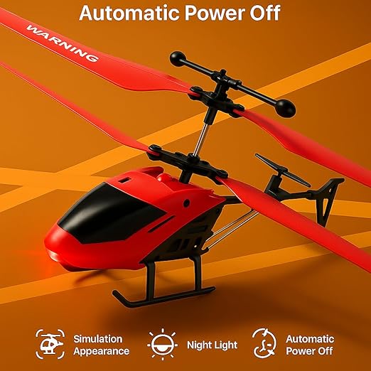 Remote Control Flying Helicopter – Rechargeable Toy with Gravity Sensor (Red)