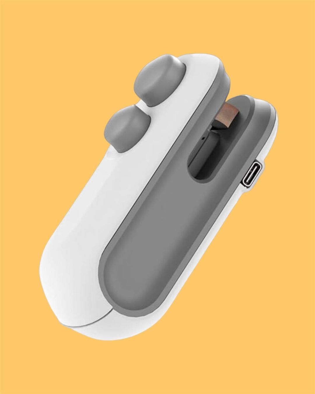 Mini Sealing Machine 2 in 1 USB Rechargeable Magnetic Bag Sealer Heat Seal with Cutter