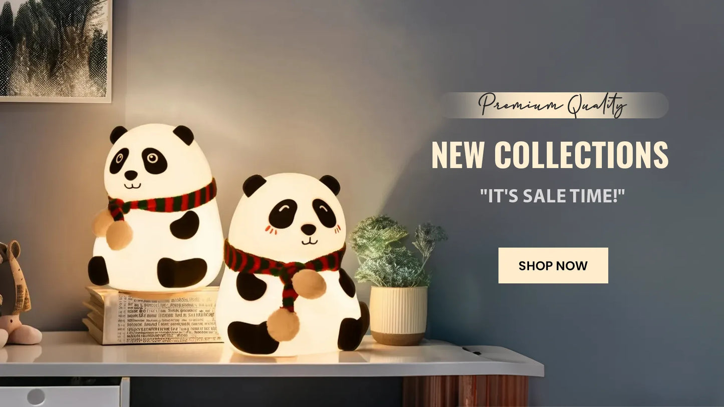 Rechargeable Silicone Panda Night Light for Kids | 7-Color's LED Changing Lamp