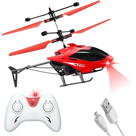 Remote Control Flying Helicopter – Rechargeable Toy with Gravity Sensor  (Red)