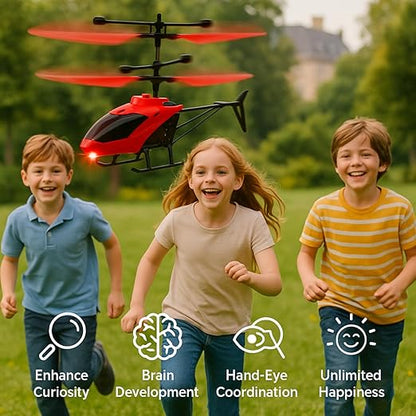 Remote Control Flying Helicopter – Rechargeable Toy with Gravity Sensor  (Red)
