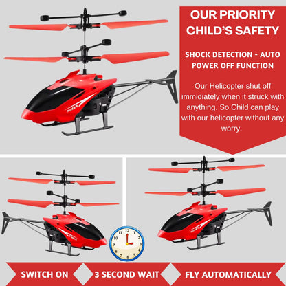 Remote Control Flying Helicopter – Rechargeable Toy with Gravity Sensor  (Red)