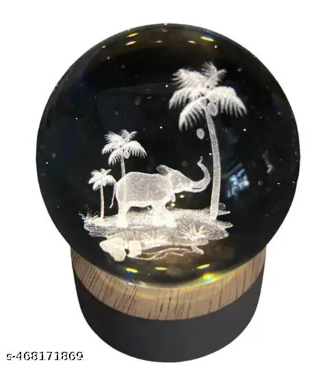3D Elephant Crystal Lamp