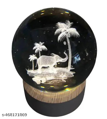 3D Elephant Crystal Lamp