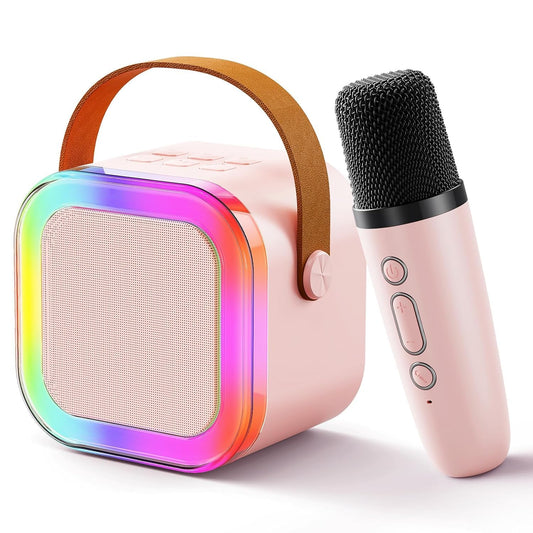Wireless Mini Portable Bluetooth Speaker with Mike, 5Hrs Playtime Light & Voice Effects Multi Play Modes Card/USB/Type Fast Charging Port