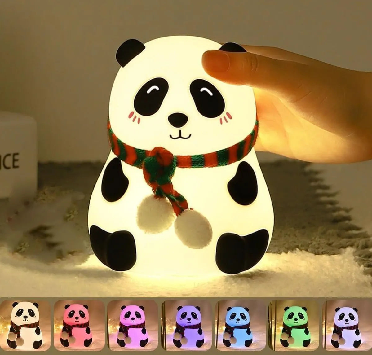 Rechargeable Silicone Panda Night Light for Kids | 7-Color's LED Changing Lamp